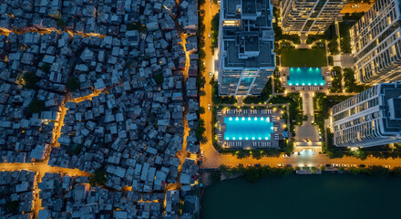 Aerial View of Housing Inequality for World Habitat Day