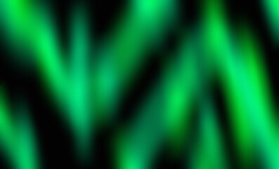 Thick, undulating green light streams with a soft blur effect against a very dark background. An illustration of a natural light show in the night sky.