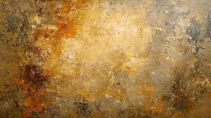 A textured, aged wall with a mix of warm and cool tones, featuring a mix of earthy and metallic colors.