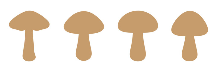 Mushrooms Silhouette Illustration. vector design for web .
