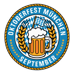 Oktoberfest München Beer Crest Logo
