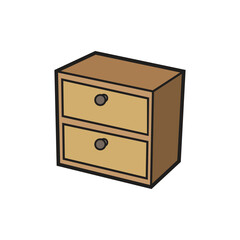 Wooden cabinet cartoon vector illustration isolated template