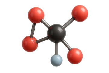 Obraz premium Sulphuric acid molecule rotating on transparent background, perfect for science and chemistry projects