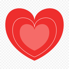 Doodle hand drawn heart drawing on white background