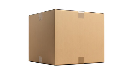 blank white tall cardboard box on white background