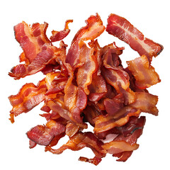 Crispy Bacon Strips Piled Together