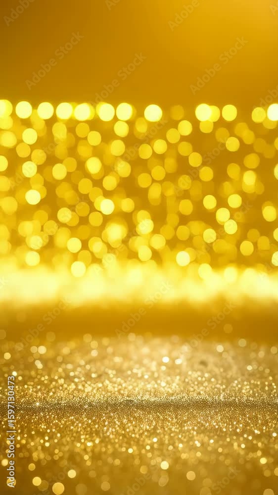Aufkleber abstract golden glitter surface and bright bokeh circles create a glowing backdrop with shimmering m