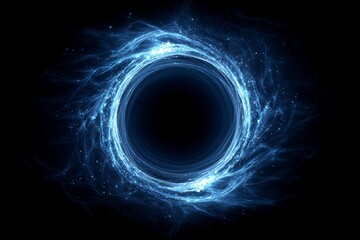 Dark blue glowing vortex ring on black background