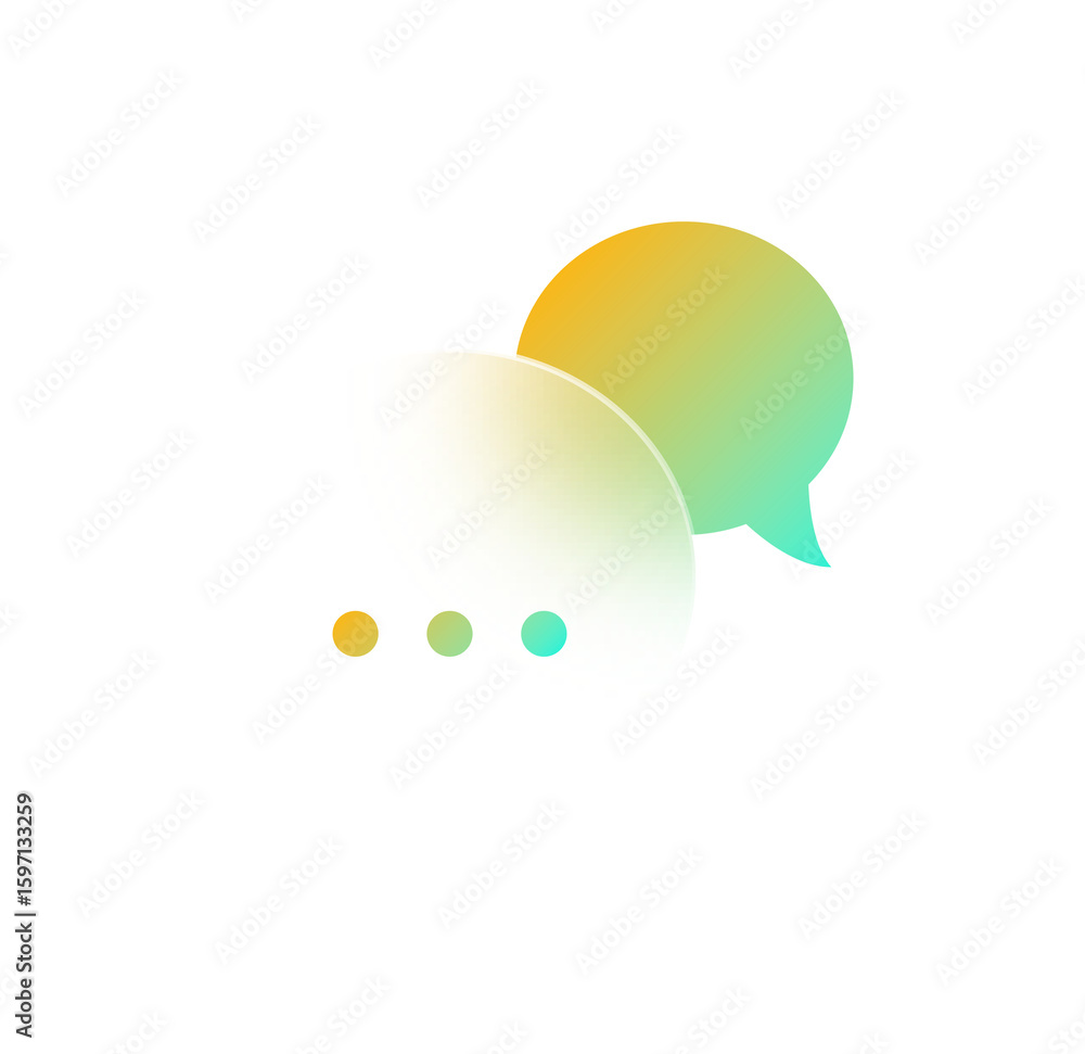 Poster abstract gradient speech bubbles: modern communication concept design