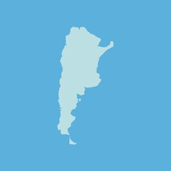 argentina map design vector illustration on blue background. minimalist and clean geographic map of argentina