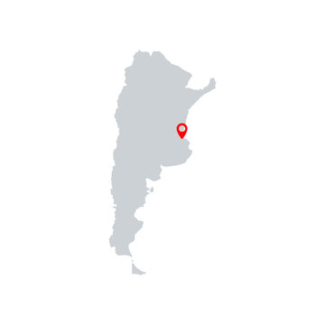 Argentina map vector illustration. Equipped with a sign of the country's capital city
