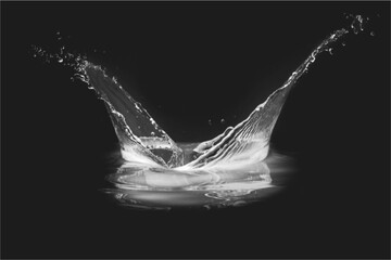 Abstract textured background with leaf shadow and vibrant paint splashes on white