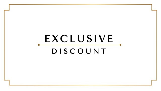 A sleek white-and-gold graphic with the text “EXCLUSIVE DISCOUNT,” ideal for high-end promotions, VIP events, or premium member sales. Elegant and minimalist to attract upscale audiences.