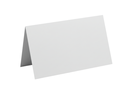 Blank tabletop card displayed upright, ideal for events, signage, or menus