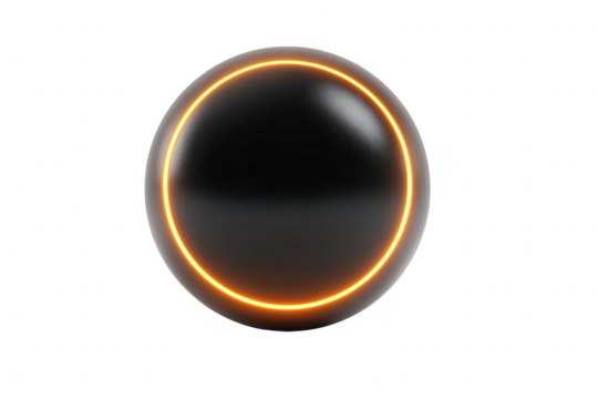 Black sphere with glowing orange ring (2) - Powered by Adobe