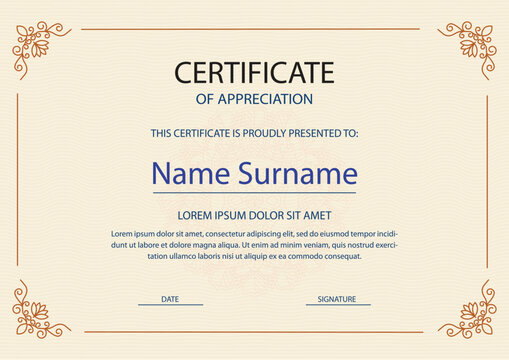 certificate design template vector, certificate design vector