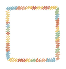 frame made of colored crayon