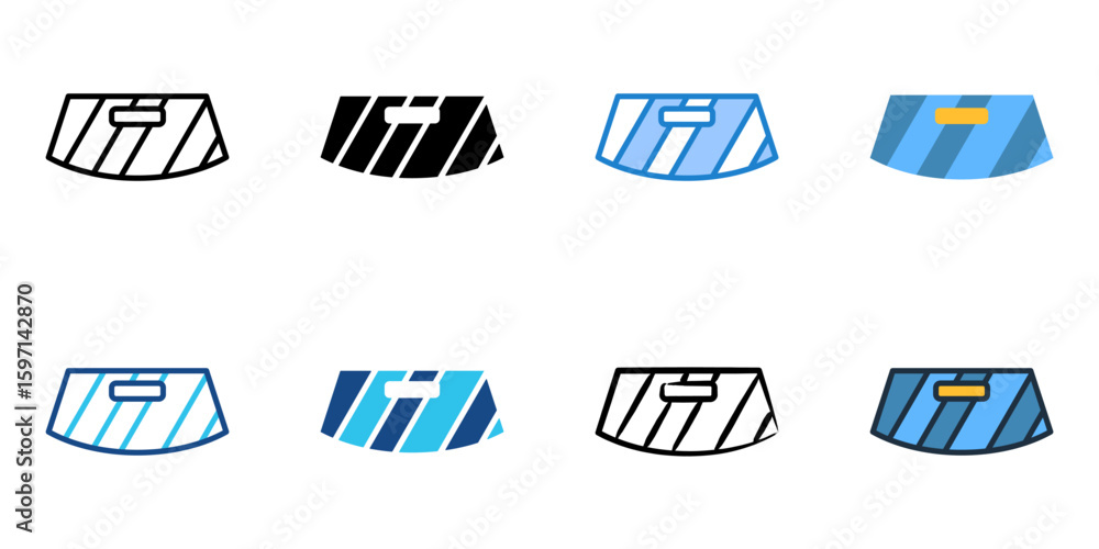 Poster windshield icon set multiple style collection