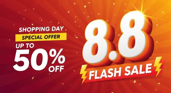 Shopping day special offer up to 50 percent off flash sale