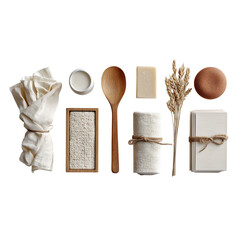 Rustic natural ingredients and tools for crafting and cooking