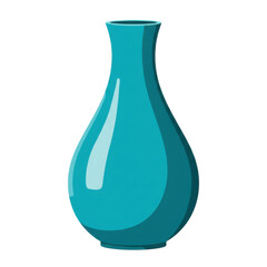 A vibrant turquoise vase elegantly displayed against a neutral background, showcasing modern design