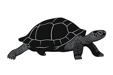 Fototapeta premium Slow-moving tortoise icon vector illustration isoleted on white background in silhouette .