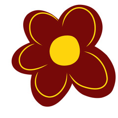 SIngle maroon flower flat style