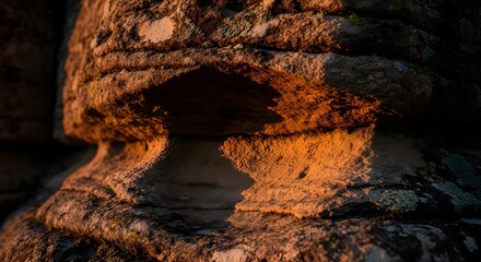 Sunlit Stone Texture: Nature's Abstract Rock Formation