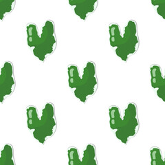 Fototapeta premium A vibrant illustration featuring a seamless pattern of green heart-shaped leaves. This captivating design showcases the beauty and freshness of nature, offering a touch of elegance to any project. 