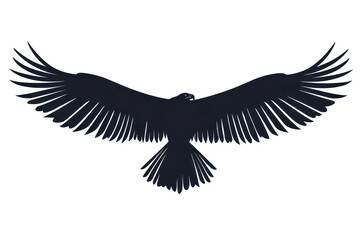 Obraz premium Soaring eagle wings wide icon vector illustration isoleted on white background in silhouette .