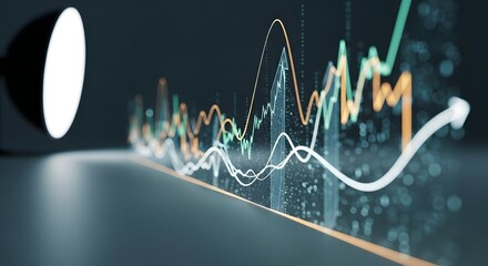 Digital Data Analysis with Glowing Business Graphs