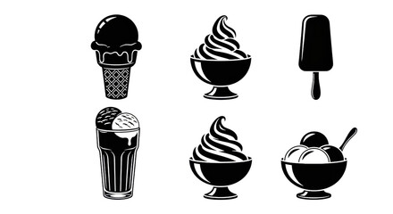 Ice cream set vector illustration on white background