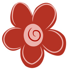 Flat red flower cute