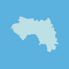 guinea map design vector illustration on blue background. minimalist and clean geographic map of guinea