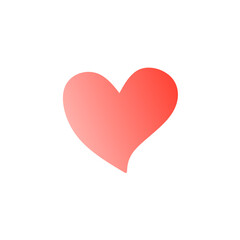 Red heart on white background