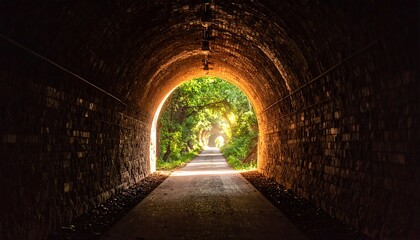 Obraz premium Sunlit tunnel path