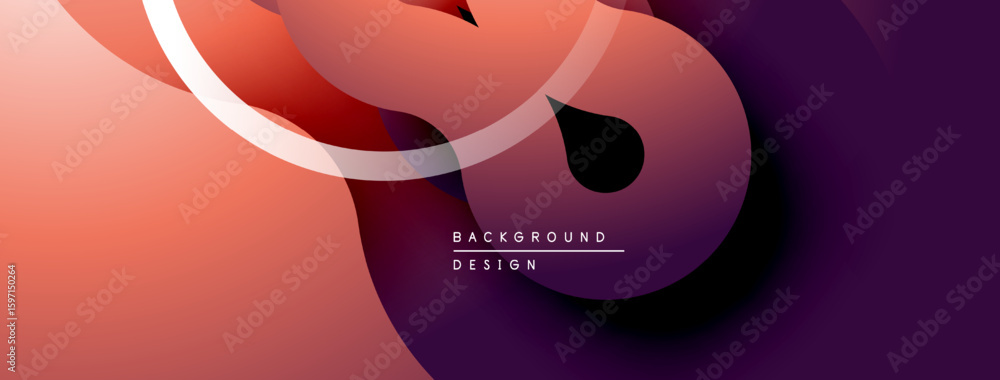 Poster abstract fluid shapes, gradient colors, modern design. smooth curves create dynamic composition, vis
