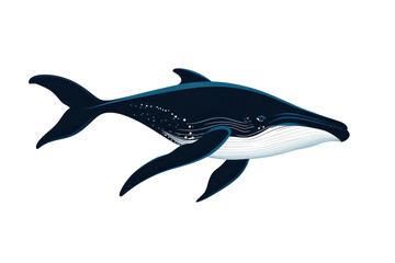 Fototapeta premium Spouting blue whale icon vector illustration isoleted on white background in silhouette .