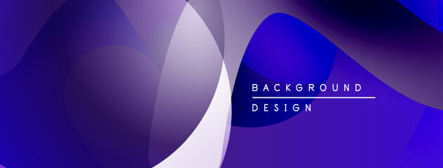 Fototapeta premium Abstract fluid shapes, purple hues dominate. Modern design, gradient effect creates depth. Minimalist aesthetic, suitable backdrop.