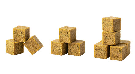 Bouillon stock cubes ready for cooking isolated PNG with Transparent Background
