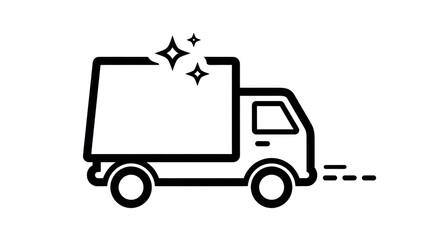 Clean delivery truck icon isolated PNG with Transparent Background