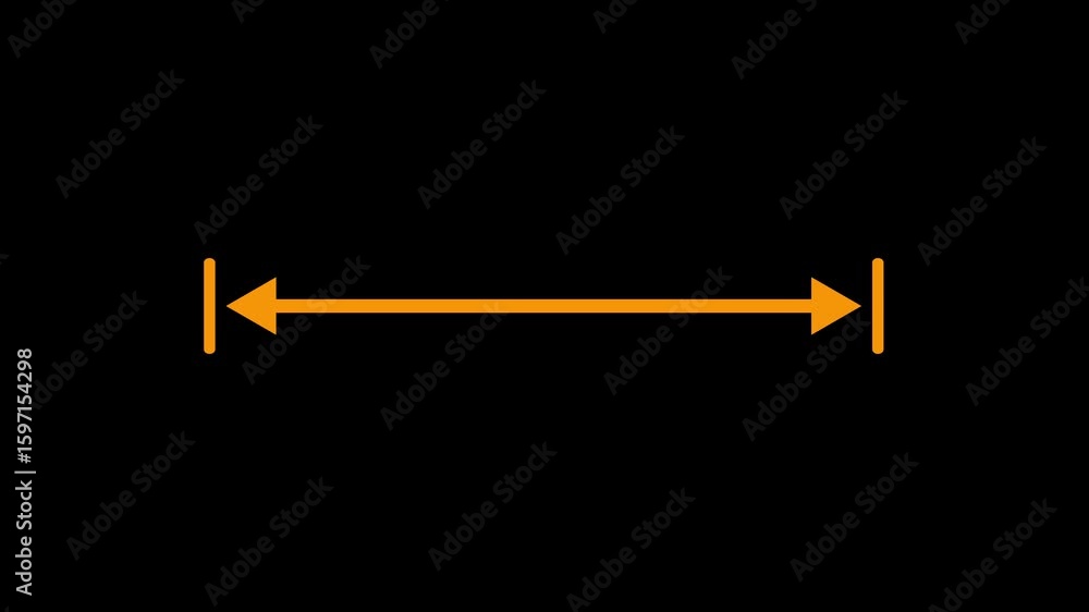 Poster double side arrow icon animation. left and right side arrow measurement motion graphics. distance co