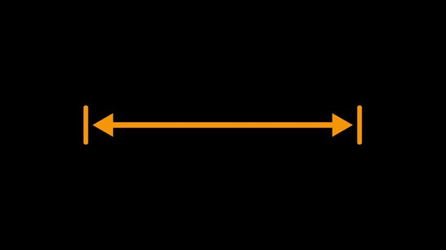 Double side arrow icon animation. left and right side arrow measurement motion graphics. distance concept double side video.