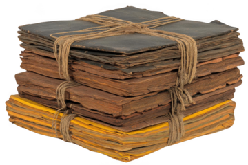 Old Stacked Papers Tied with Twine, Vintage Papers and Aged Documents Theme