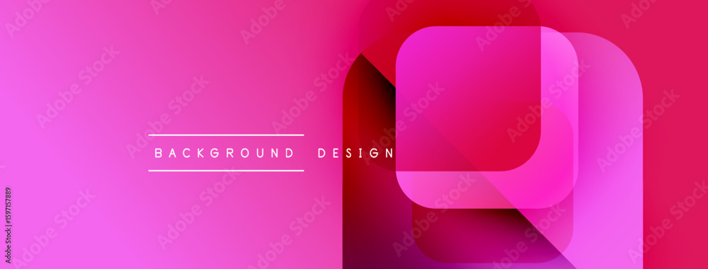 Poster abstract pink background. overlapping layers create depth, modern design elements present. text read