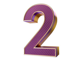 Bling Bling gold purple number 2 Text Effect