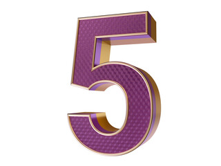Bling Bling gold purple number 5 Text Effect