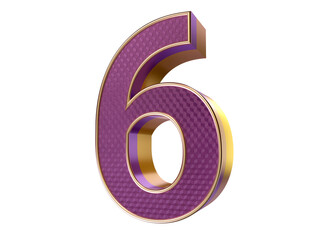 Bling Bling gold purple number 6 Text Effect