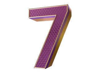 Bling Bling gold purple number 7 Text Effect