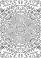 Mandala Art Adult Coloring Page Outline Hand Drawn Vector